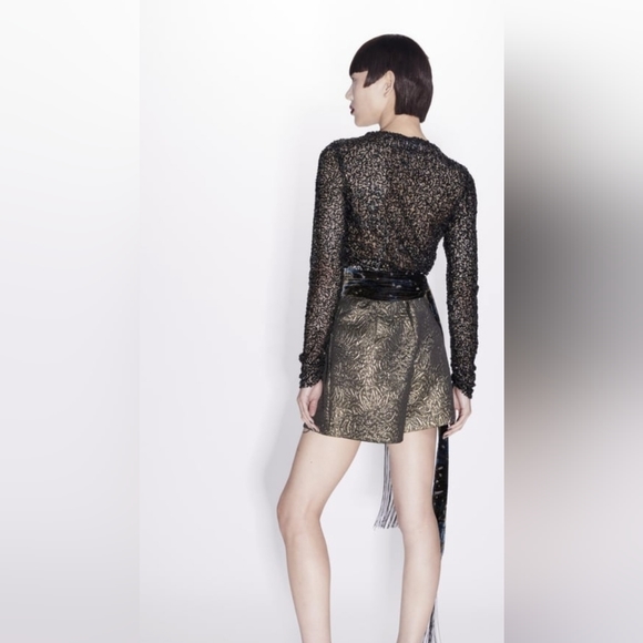 ❤️❤️❤️ZARA DRAPED SEQUIN TOP - Picture 2 of 6